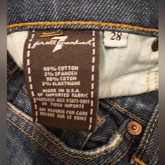 7 For All Mankind Roxanne Straight Leg Denim Blue Jeans Womens Size 28